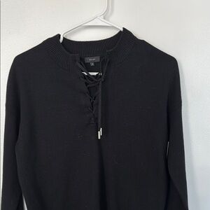 Solar Black Lace-Up Sweater